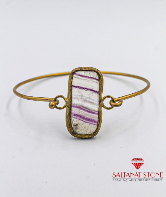 Florite Taşlı Altın Kaplama Bronz Bayan Bileklik - BSV01052BB