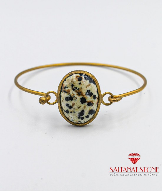 Jasper Taşlı Altın Kaplama Bronz Bayan Bileklik - BSV01040BB