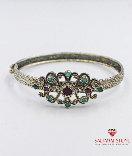 Otantik Model Gümüş Kaplama Bronz Bayan Bileklik - BSV01071BB