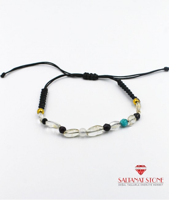 Sitrin ve Jade Taşlı Makrome Bayan Bileklik - BSV01401BB