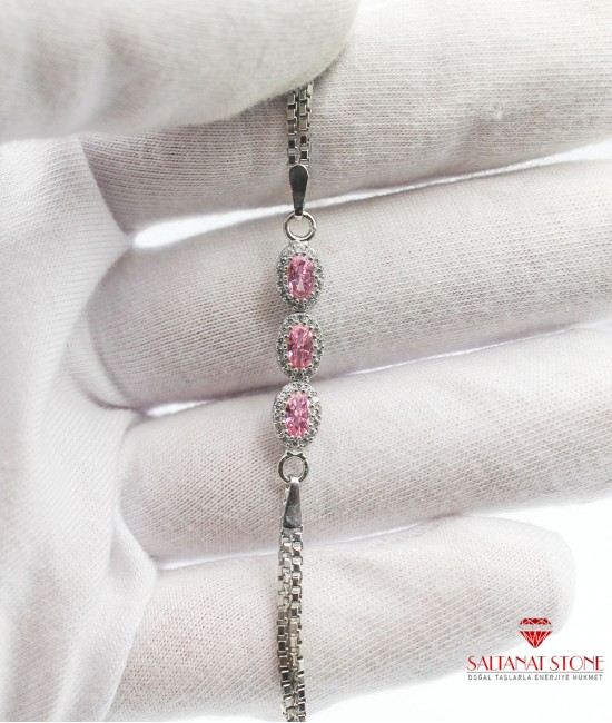 Zirkon Taşlı Gümüş Bayan Bileklik - BSV01294BB