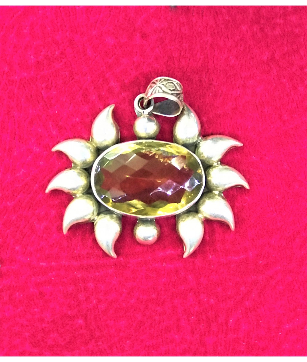 Limon Topaz Taşlı 925 Ayar Gümüş Bayan Kolyeucu - RY00159 Limon Topaz Taşlı 925 Ayar Gümüş Bayan Kolyeucu - RY00159
