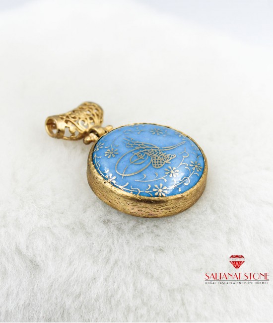 Seramik Taşlı Altın Kaplama Bronz Kadın Kolyeucu - BSM01029