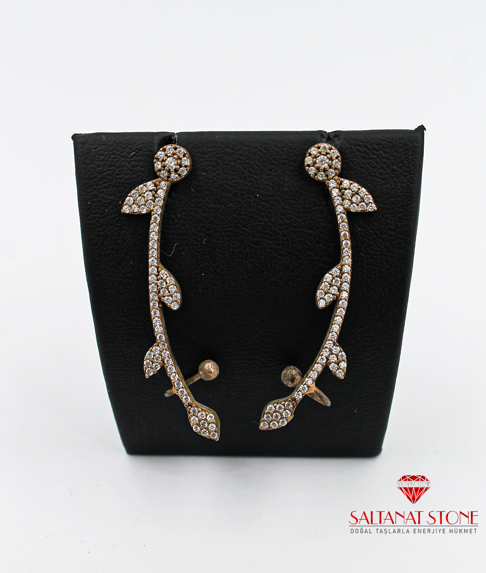 Rose Kaplama Gümüş Bayan Küpe - BSV01187BK Rose Kaplama Gümüş Bayan Küpe - BSV01187BK