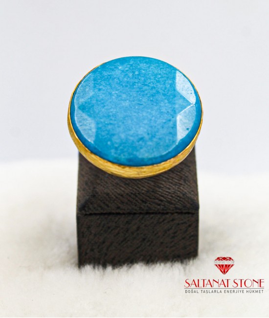 Jade Taşlı Altın Kaplama Bronz Bayan Yüzük - BSV01137BY