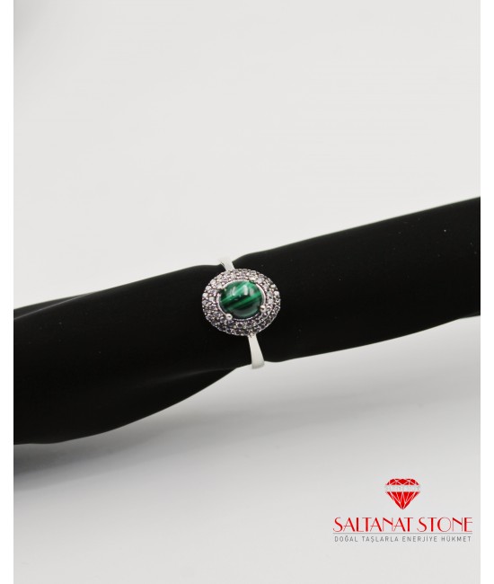 Malahit Taşlı Yüzük - BSR02304Y