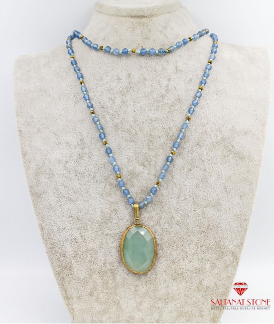 Akik Taşlı Bayan Kolye - BSV01625BK