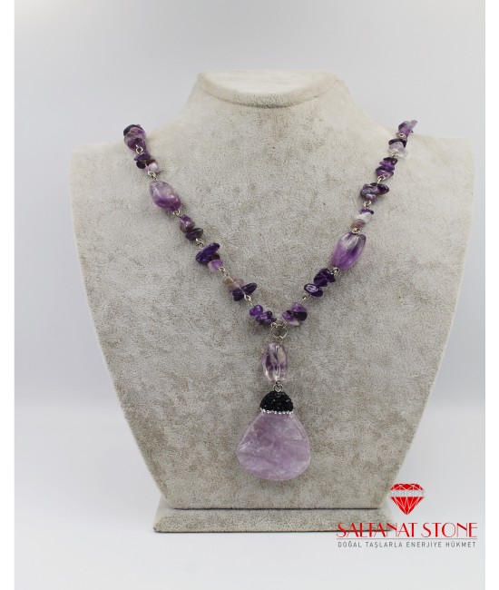 Ametist Bayan Kolye - BSR02123BK