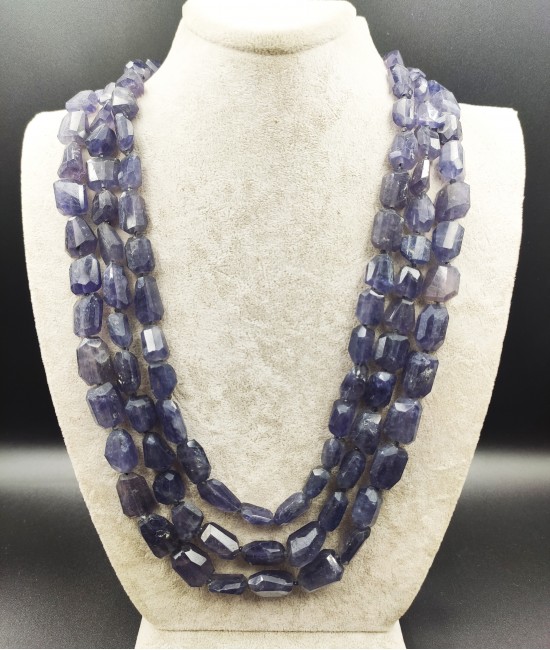 Ayolit Taşlı Free Kesim 3 Sıralı Kolye-BSR00114BKY