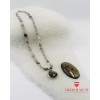 Gümüş İşleme Labradorit Taşlı Bayan Kolye - BSR02039BK