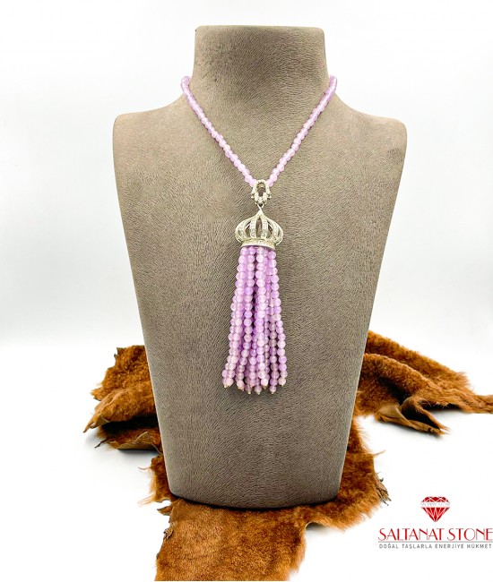 Jade Taşlı Püskül Model Bayan Kolye BSR01510KK