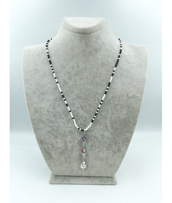 Onix Taşlı Gümüş Uçlu Kolye-BSR00122BKY