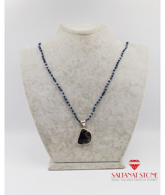 Pietersite Uçlu Kyanit Bayan Kolye - BSR02118BK