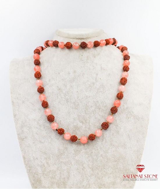 Rudraksha ve Jade Bayan Kolye - BSV01613BK