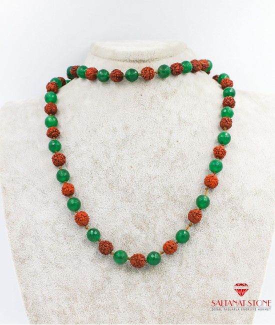 Rudraksha ve Jade Bayan Kolye - BSV01614BK
