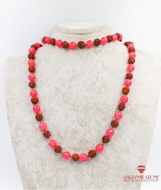 Rudraksha ve Jade Bayan Kolye - BSV01615BK