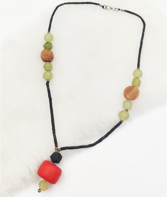 Yeşim Taşlı Bayan Kolye-BSR0027BKY