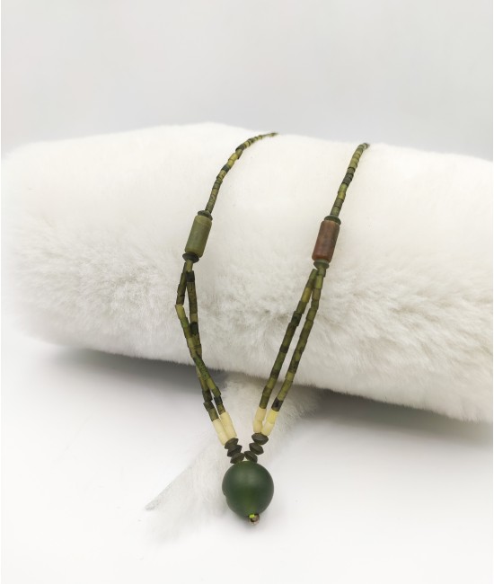 Yeşim Taşlı Bayan Kolye-BSR0034BKY