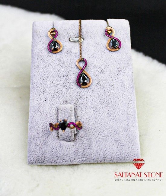 Rose Kaplama Gümüş Bayan Takı Seti - BSR01138KU