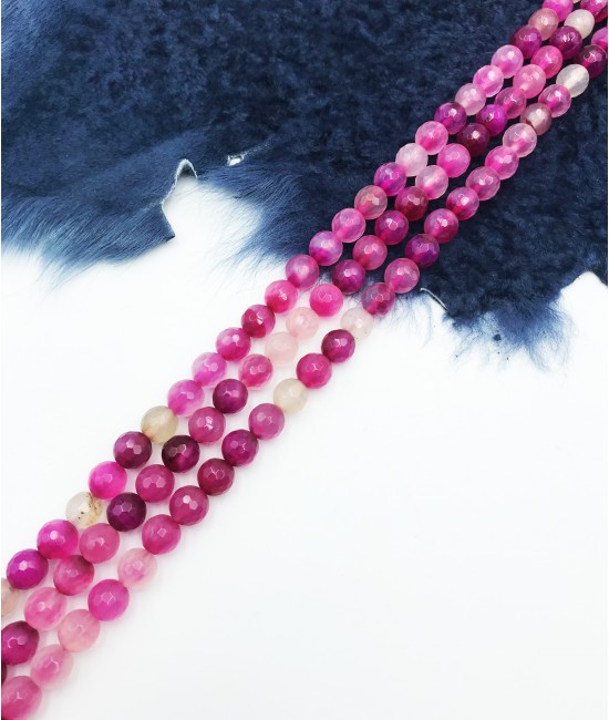 Akik 8mm Faset Kesim Dizi Doğaltaş-BSR0075DY