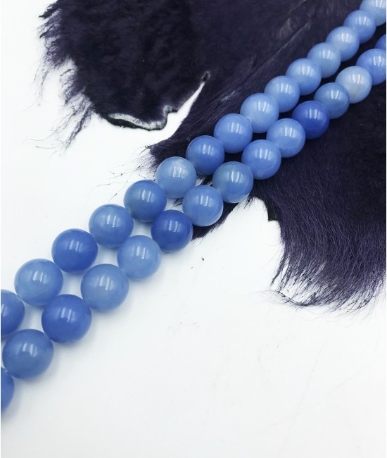 Jade Mavi 10mm Düz Kesim Dizi Doğaltaş-BSR00121DY