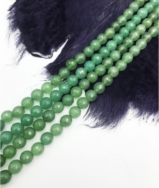 Jade Yeşil 8mm Faset Kesim Dizi Doğaltaş-BSR00115DY