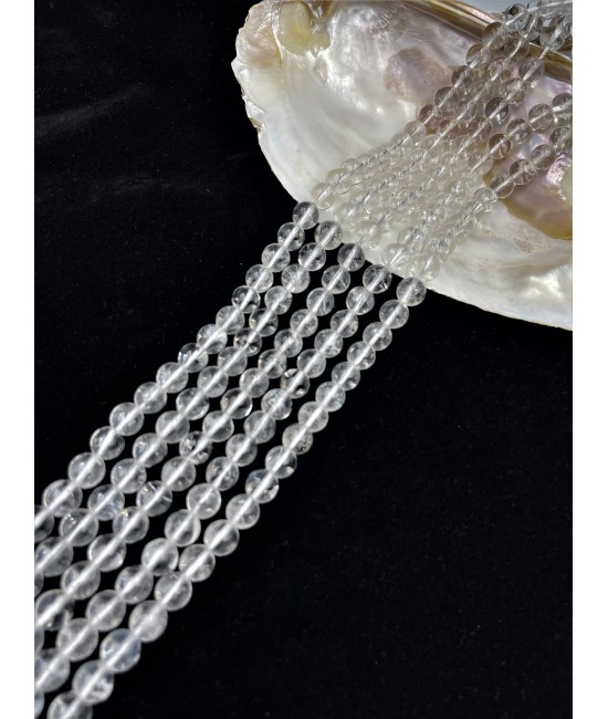 Kuvars Kristal 8mm Düz Kesim Dizi Doğaltaş-BSR00316D