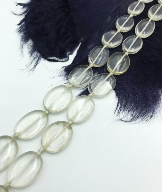 Kuvars Kristal Yassı Oval Kesim Dizi Doğaltaş-BSR00132DY