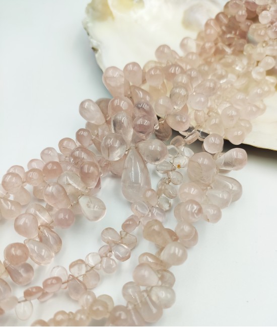 Pembe Kuvars Damla El Kesim Faset-BSR00259DT