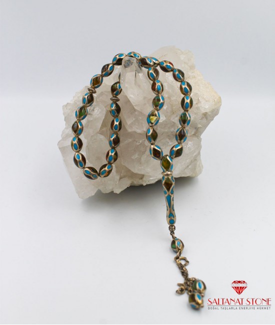 Gümüş İşlemeli Bağa Tesbih - BSV01442T