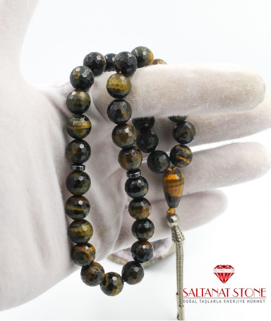 Siyah Kaplangözü Taşlı Tesbih - BSV01397T