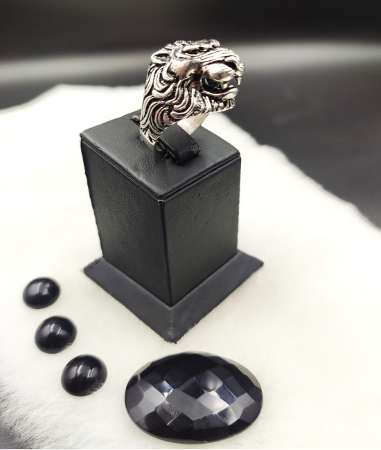 Aslan Kafası Gümüş Erkek Yüzük-BSR00108EY